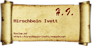 Hirschbein Ivett névjegykártya